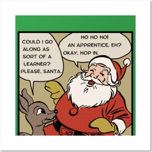 Santa Talks To a Reindeer Youth Posters and Art